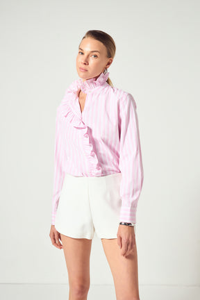 Stripe Ruffled Shirt