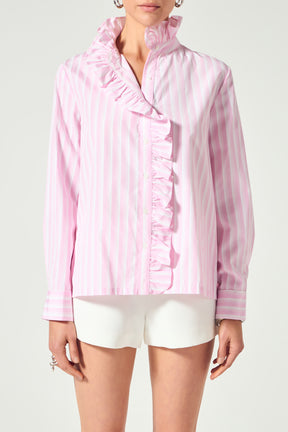 Stripe Ruffled Shirt