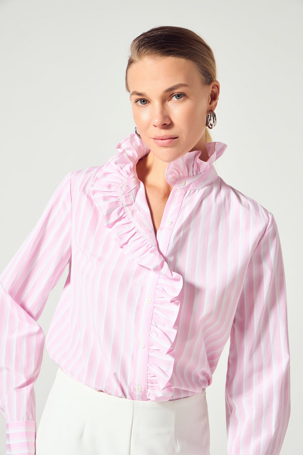 Stripe Ruffled Shirt