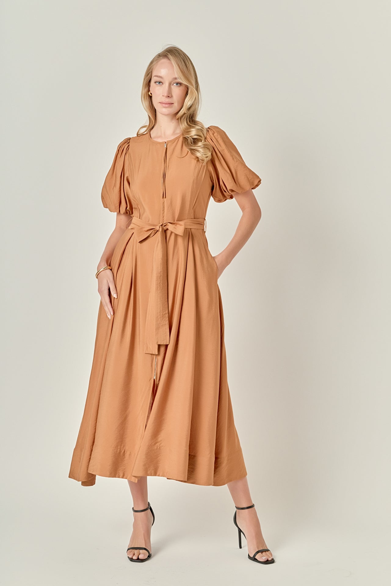 ENGLISH FACTORY - Puff Sleeve Midi Dress - DRESSES available at Objectrare