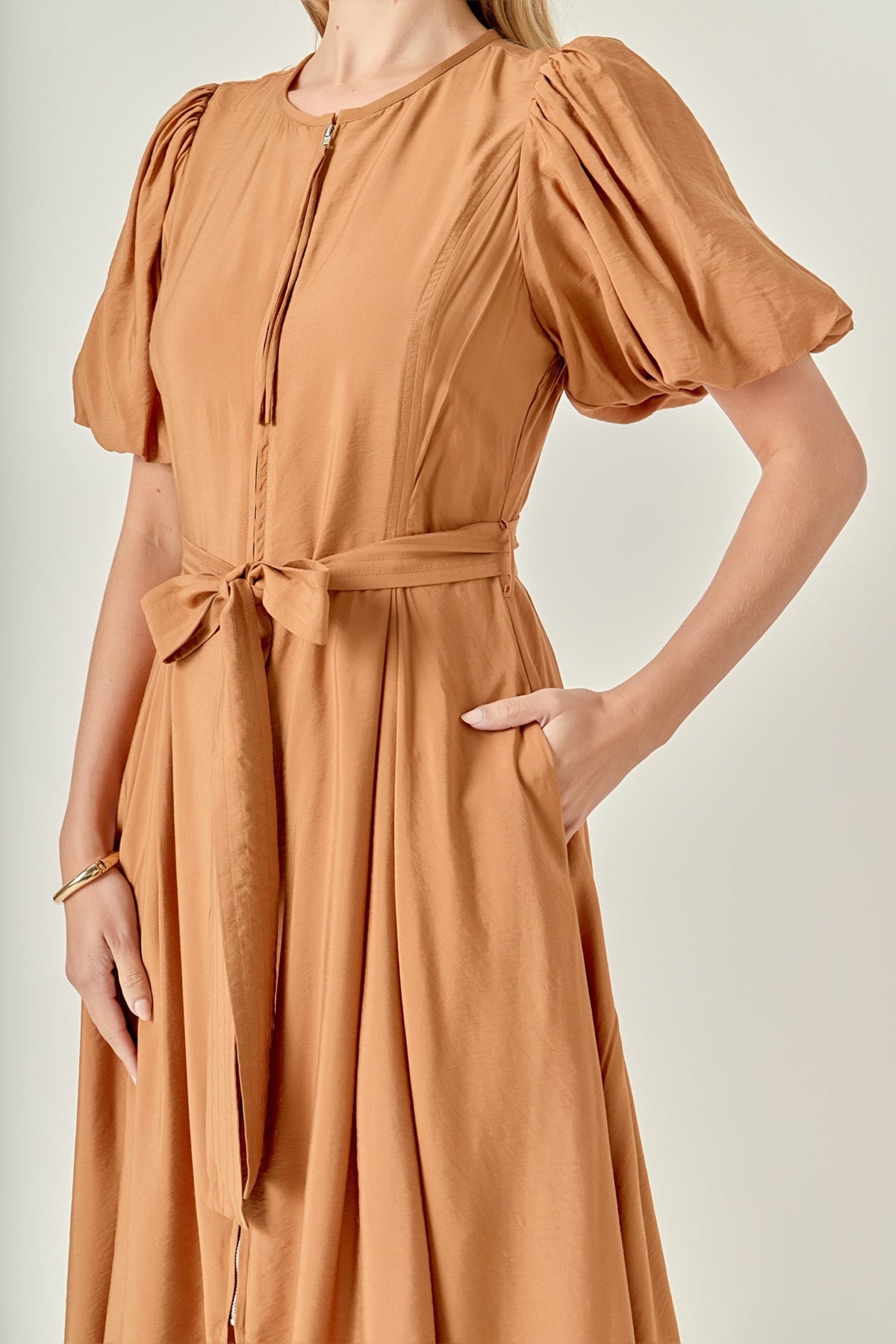 ENGLISH FACTORY - Puff Sleeve Midi Dress - DRESSES available at Objectrare