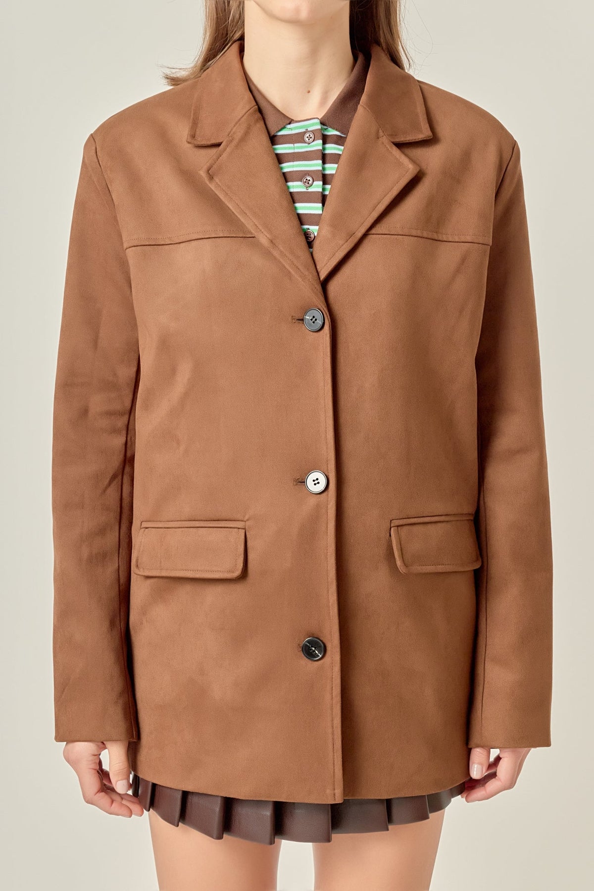 ENGLISH FACTORY - Faux Suede Jacket - JACKETS available at Objectrare