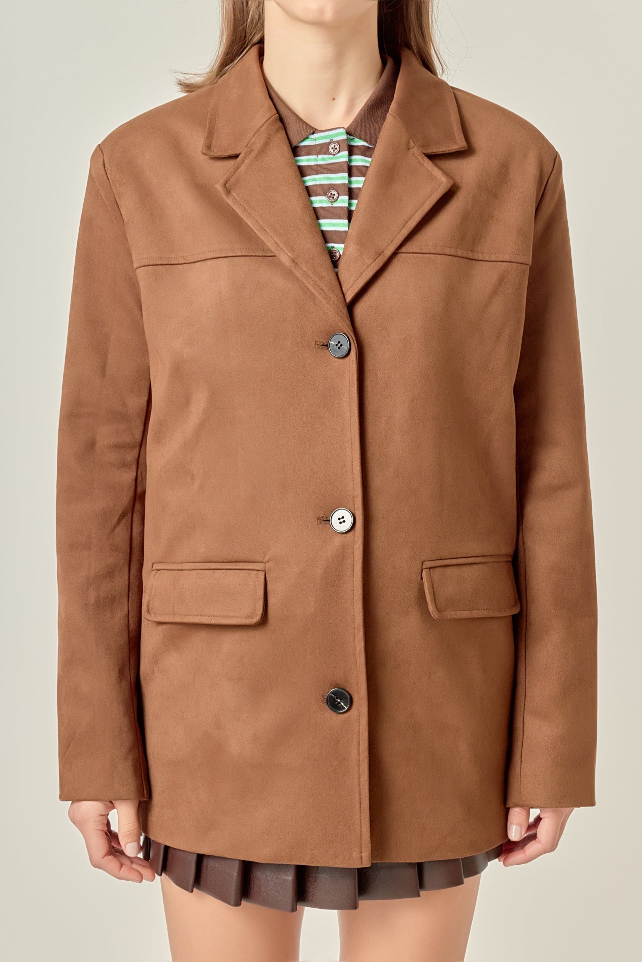 ENGLISH FACTORY - Faux Suede Jacket - JACKETS available at Objectrare