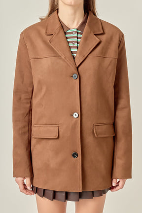 ENGLISH FACTORY - Faux Suede Jacket - JACKETS available at Objectrare