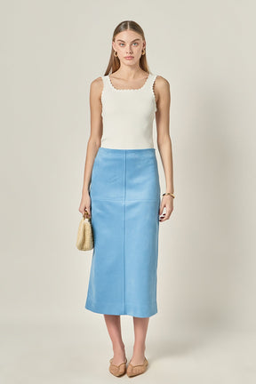 ENGLISH FACTORY - Faux Suede Midi Skirt - SKIRTS available at Objectrare