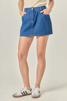 Ruffle Denim Skort