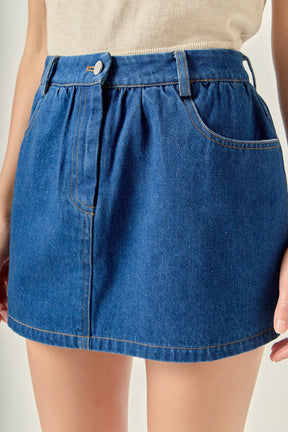 Ruffle Denim Skort