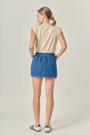 Ruffle Denim Skort