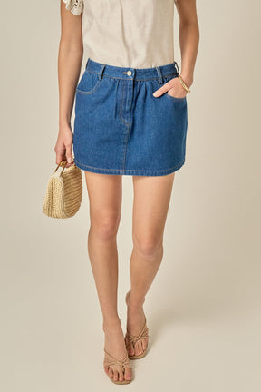 ENGLISH FACTORY - Ruffle Denim Skort - SKORTS available at Objectrare