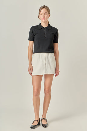 Ruffle Denim Skort