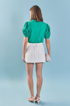 ENGLISH FACTORY - Ruffle Denim Skort - SKORTS available at Objectrare