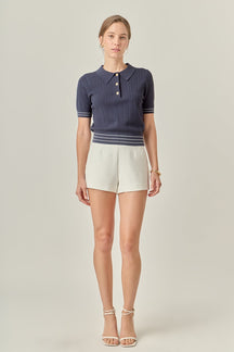 ENGLISH FACTORY - Crochet Short Sleeve Top - TOPS available at Objectrare