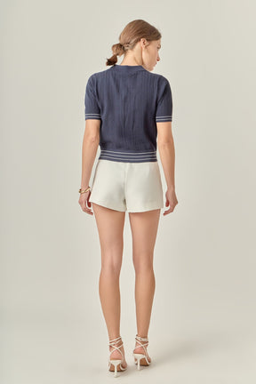 ENGLISH FACTORY - Crochet Short Sleeve Top - TOPS available at Objectrare