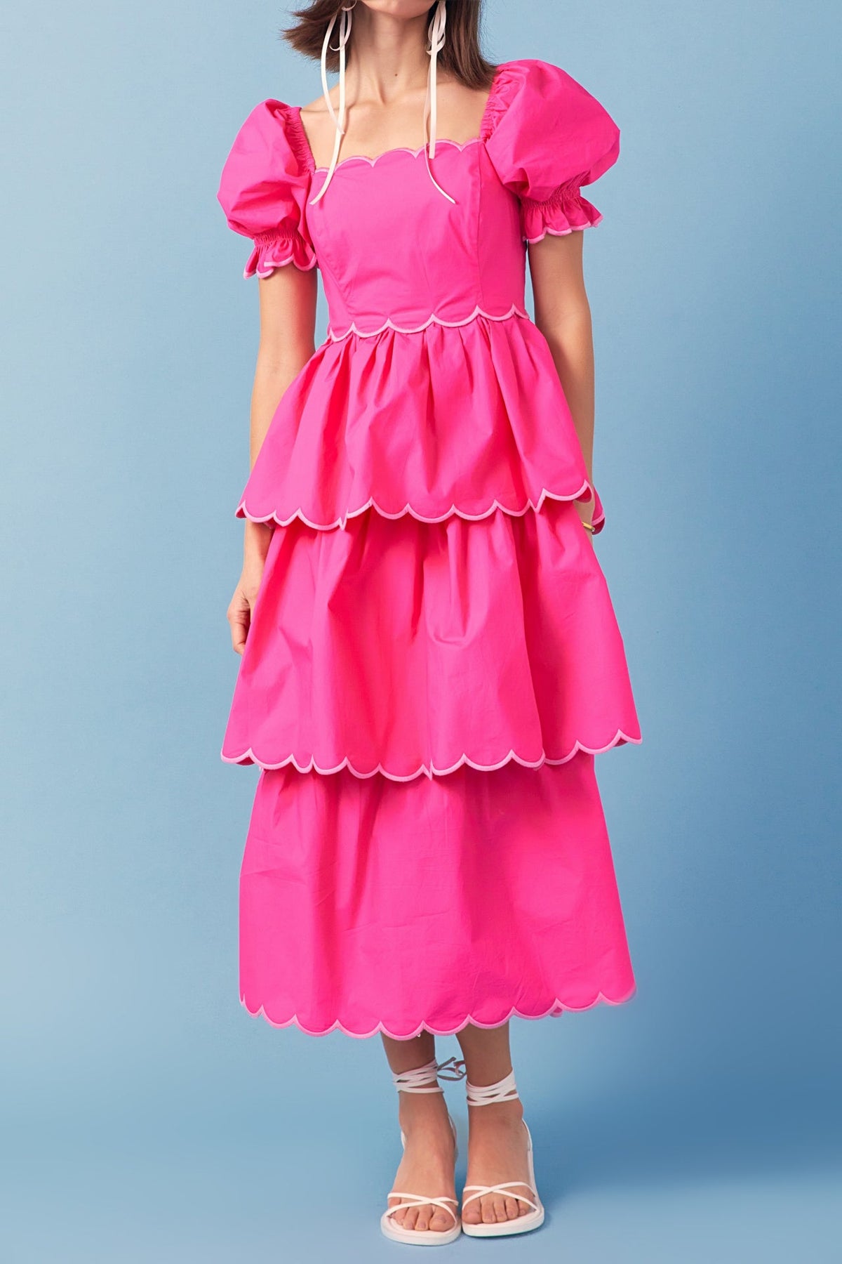 ENGLISH FACTORY - Scallop Tiered Dress - DRESSES available at Objectrare