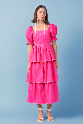 ENGLISH FACTORY - English Factory - Scallop Tiered Dress - DRESSES available at Objectrare