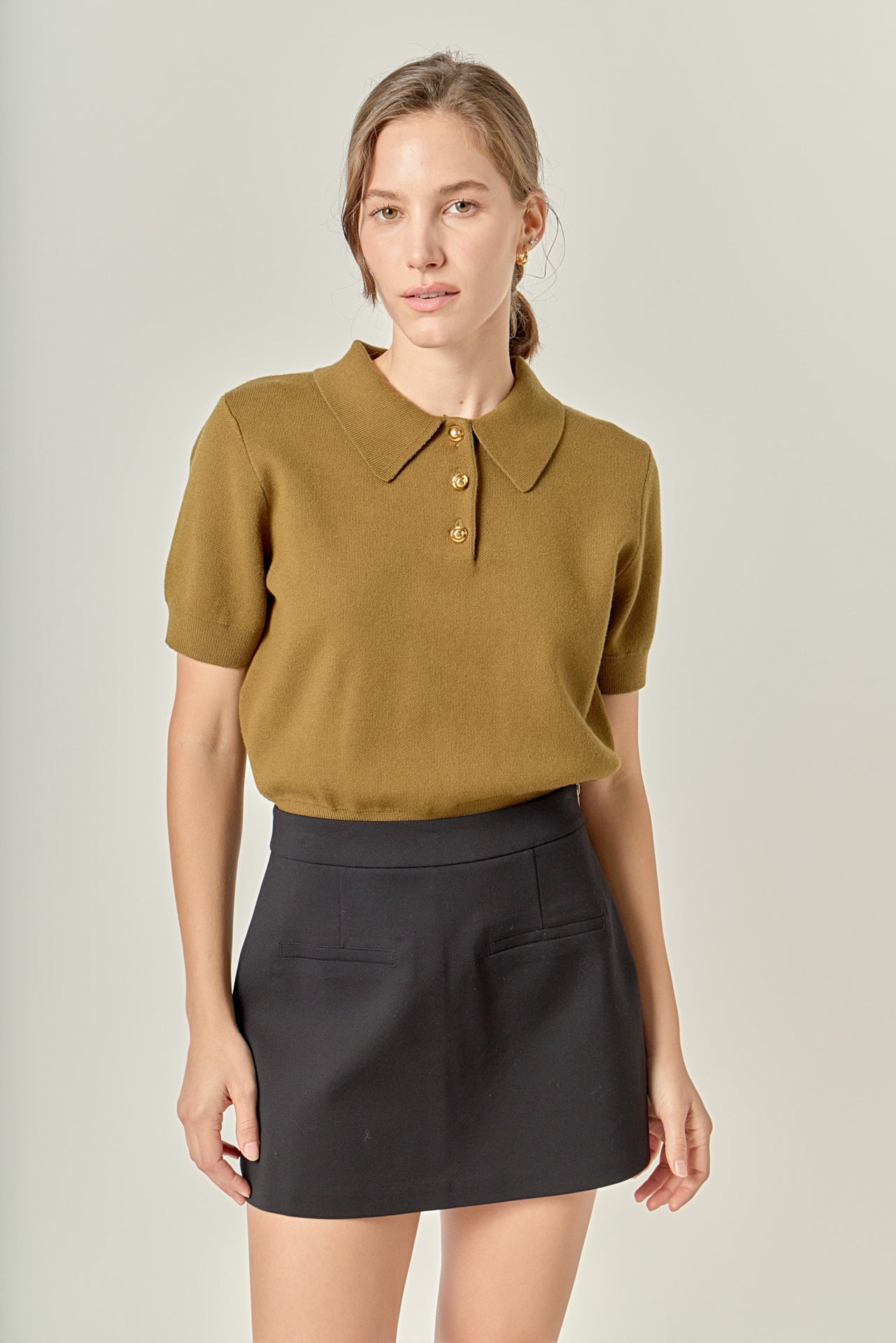 ENGLISH FACTORY - Polo Knit Top - TOPS available at Objectrare