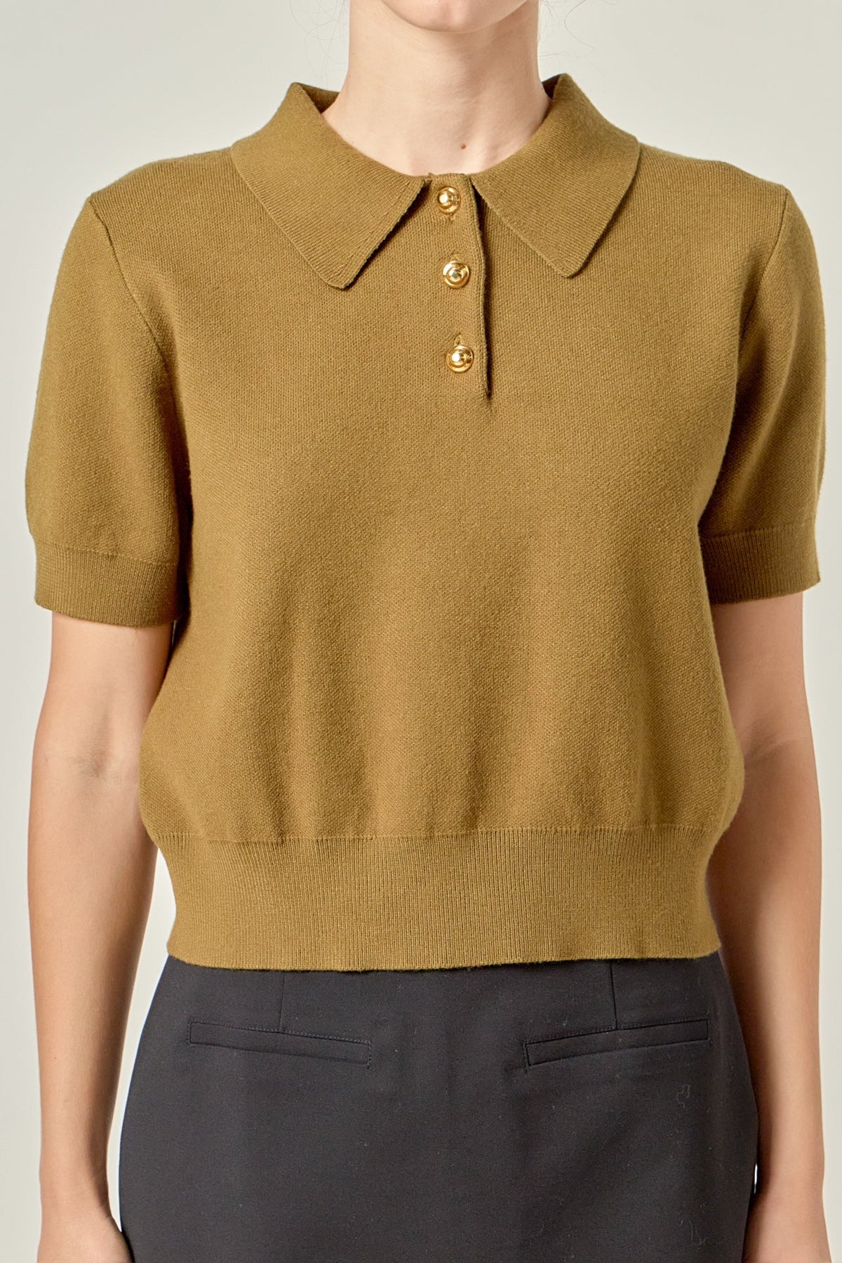 ENGLISH FACTORY - Polo Knit Top - TOPS available at Objectrare