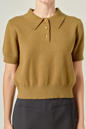 ENGLISH FACTORY - Polo Knit Top - TOPS available at Objectrare