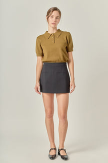 ENGLISH FACTORY - Polo Knit Top - TOPS available at Objectrare