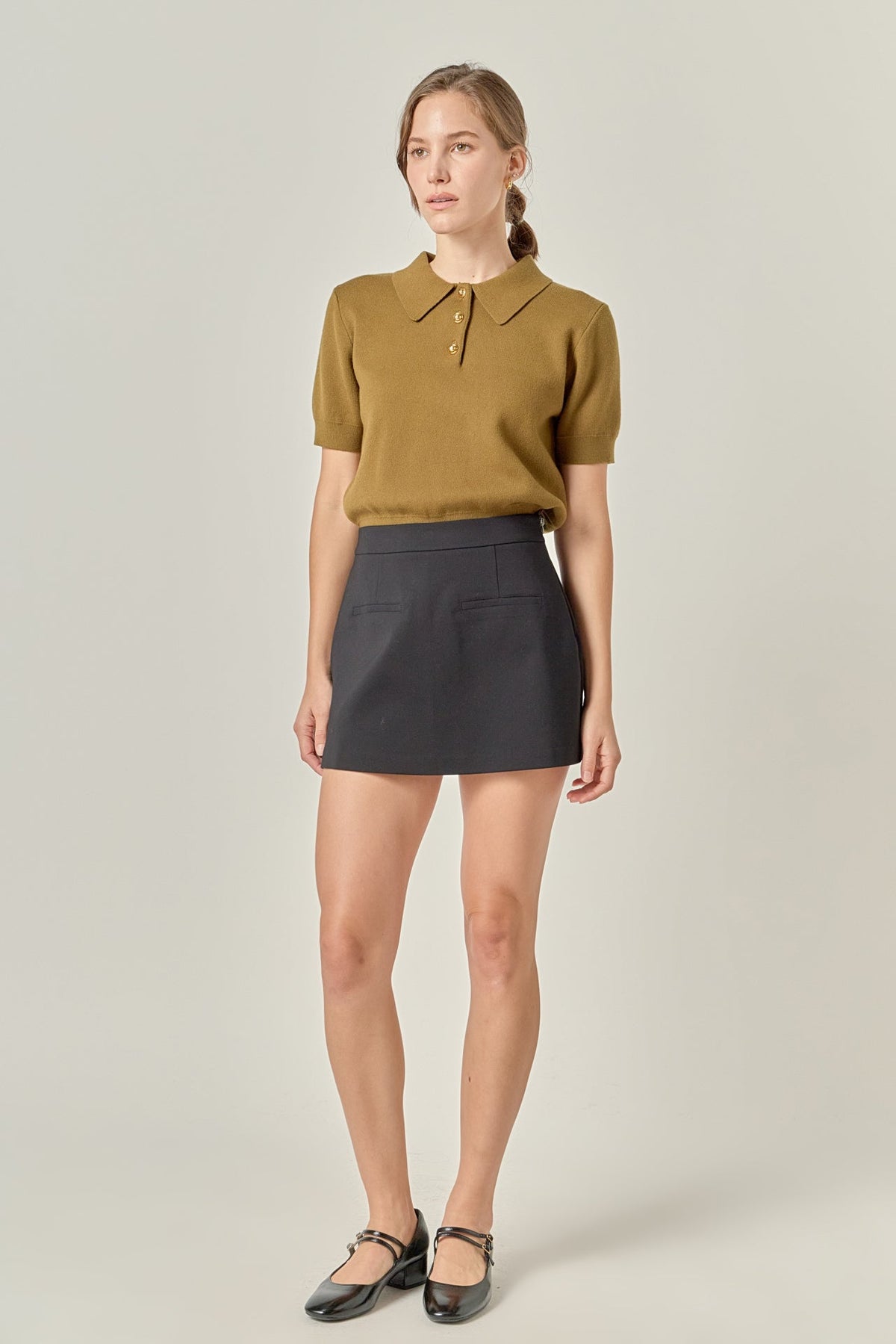 ENGLISH FACTORY - Polo Knit Top - TOPS available at Objectrare