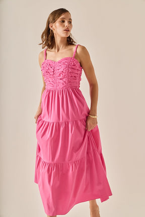 ENGLISH FACTORY - The Ruched Muse Midi Dress - DRESSES available at Objectrare