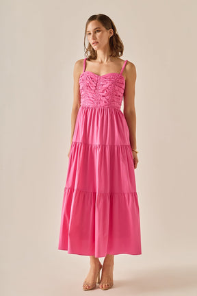 ENGLISH FACTORY - The Ruched Muse Midi Dress - DRESSES available at Objectrare