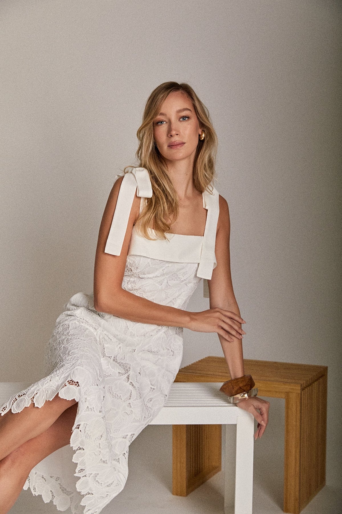Bow Belle Lace Midi Dress