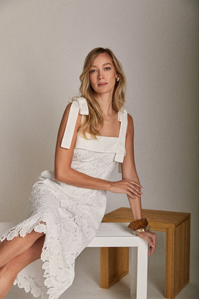 Bow Belle Lace Midi Dress