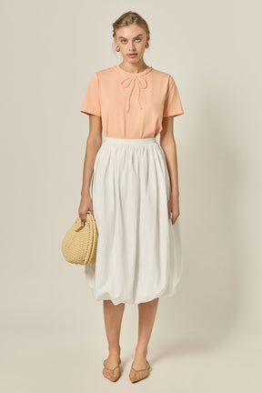 ENGLISH FACTORY - Poplin Bubble Hem Midi Skirt - SKIRTS available at Objectrare