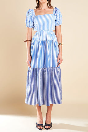 ENGLISH FACTORY - English Factory - Stripe Color Block Midi Dress - DRESSES available at Objectrare