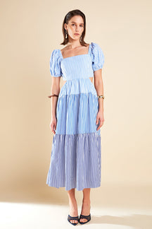 ENGLISH FACTORY - English Factory - Stripe Color Block Midi Dress - DRESSES available at Objectrare