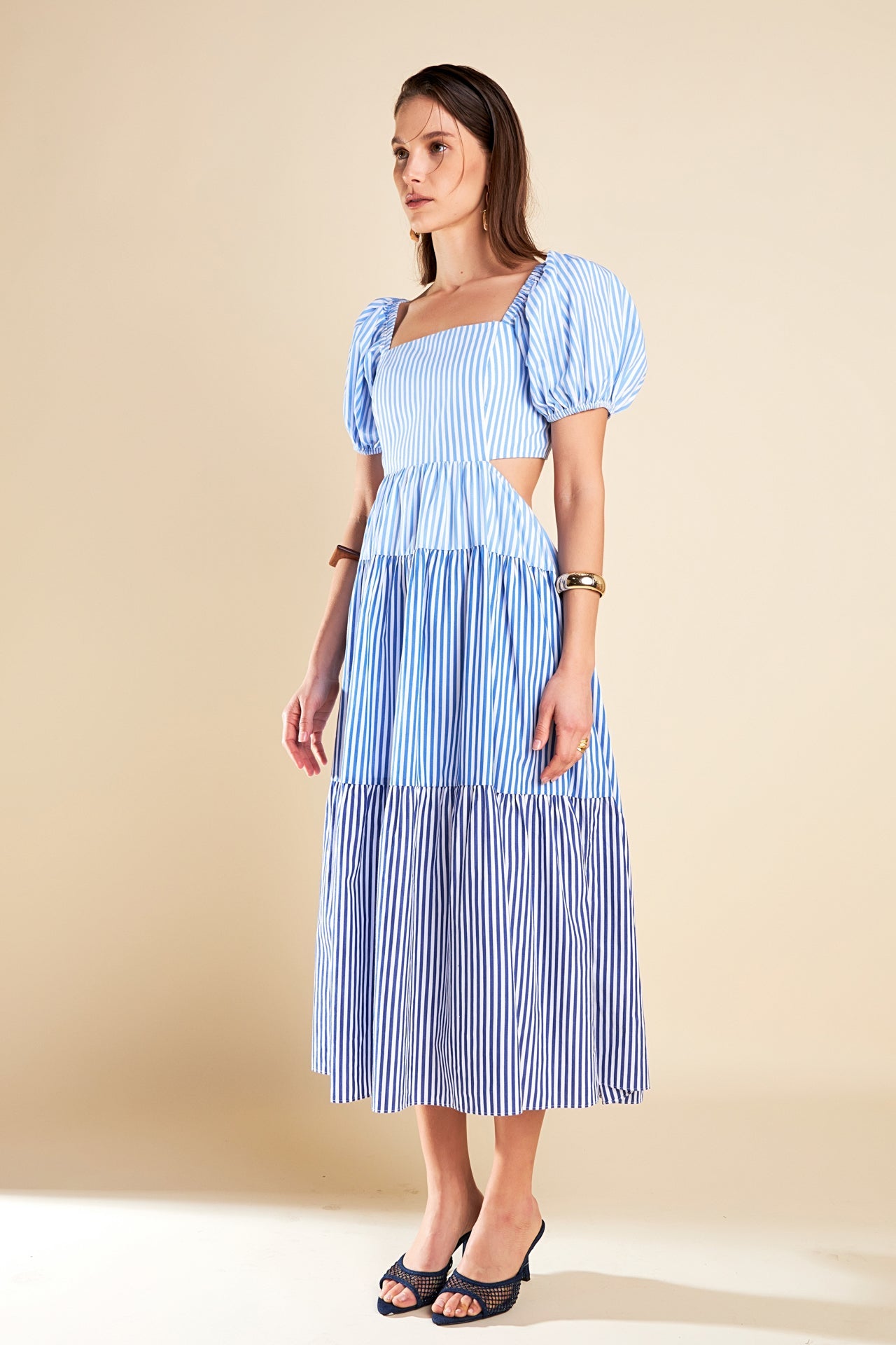 ENGLISH FACTORY - English Factory - Stripe Color Block Midi Dress - DRESSES available at Objectrare