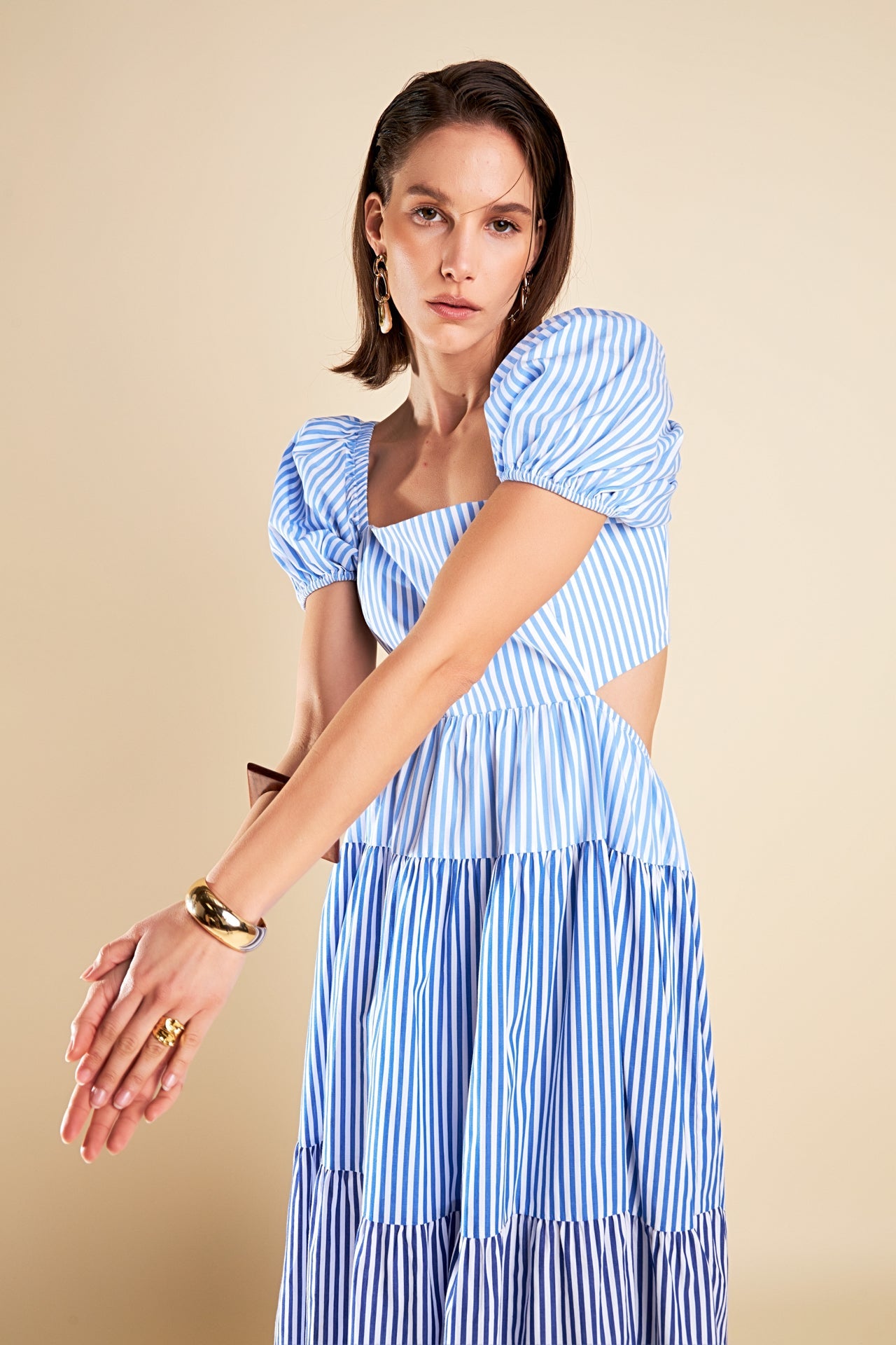 ENGLISH FACTORY - English Factory - Stripe Color Block Midi Dress - DRESSES available at Objectrare