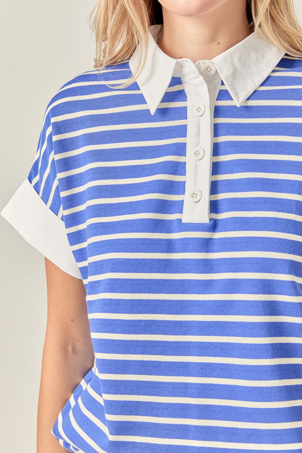 ENGLISH FACTORY - Classic Striped Polo Sweatshirt - TOPS available at Objectrare