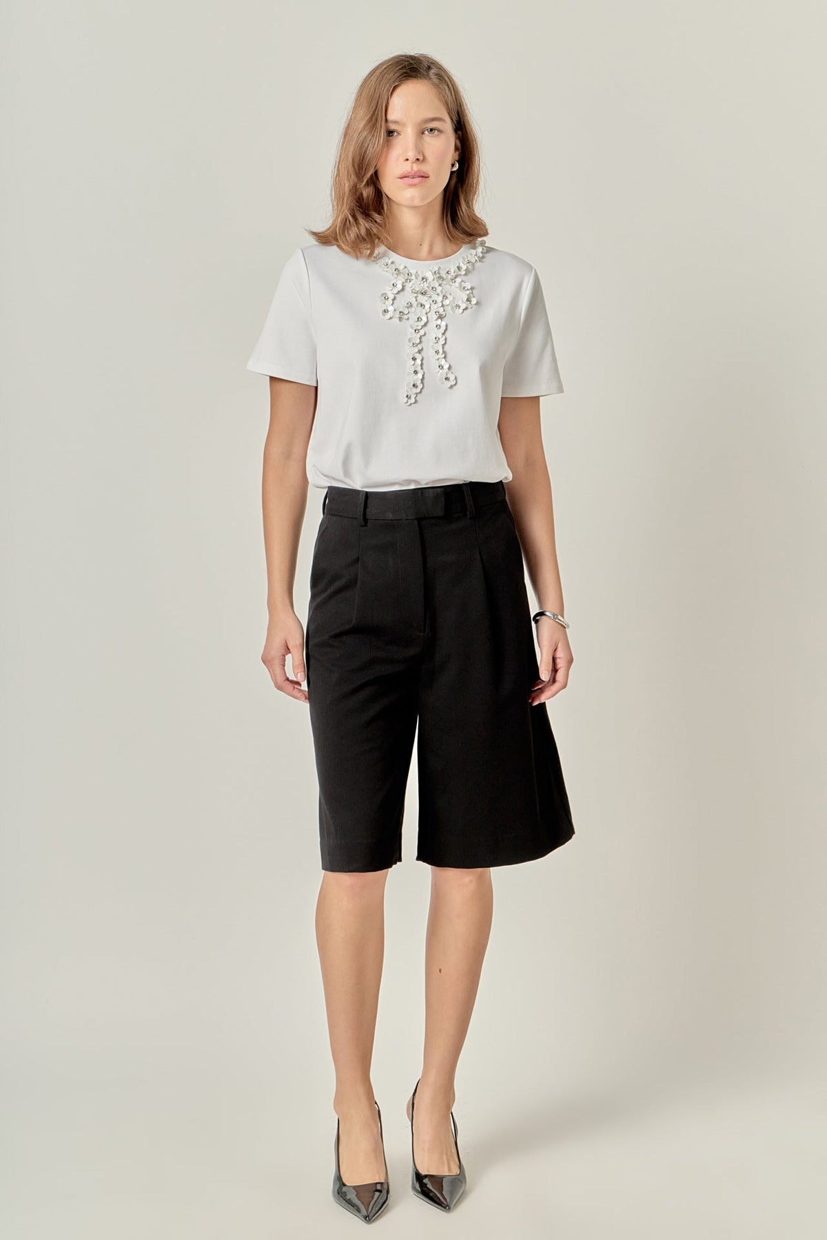 ENGLISH FACTORY - Bow Bead Detail Top - TOPS available at Objectrare