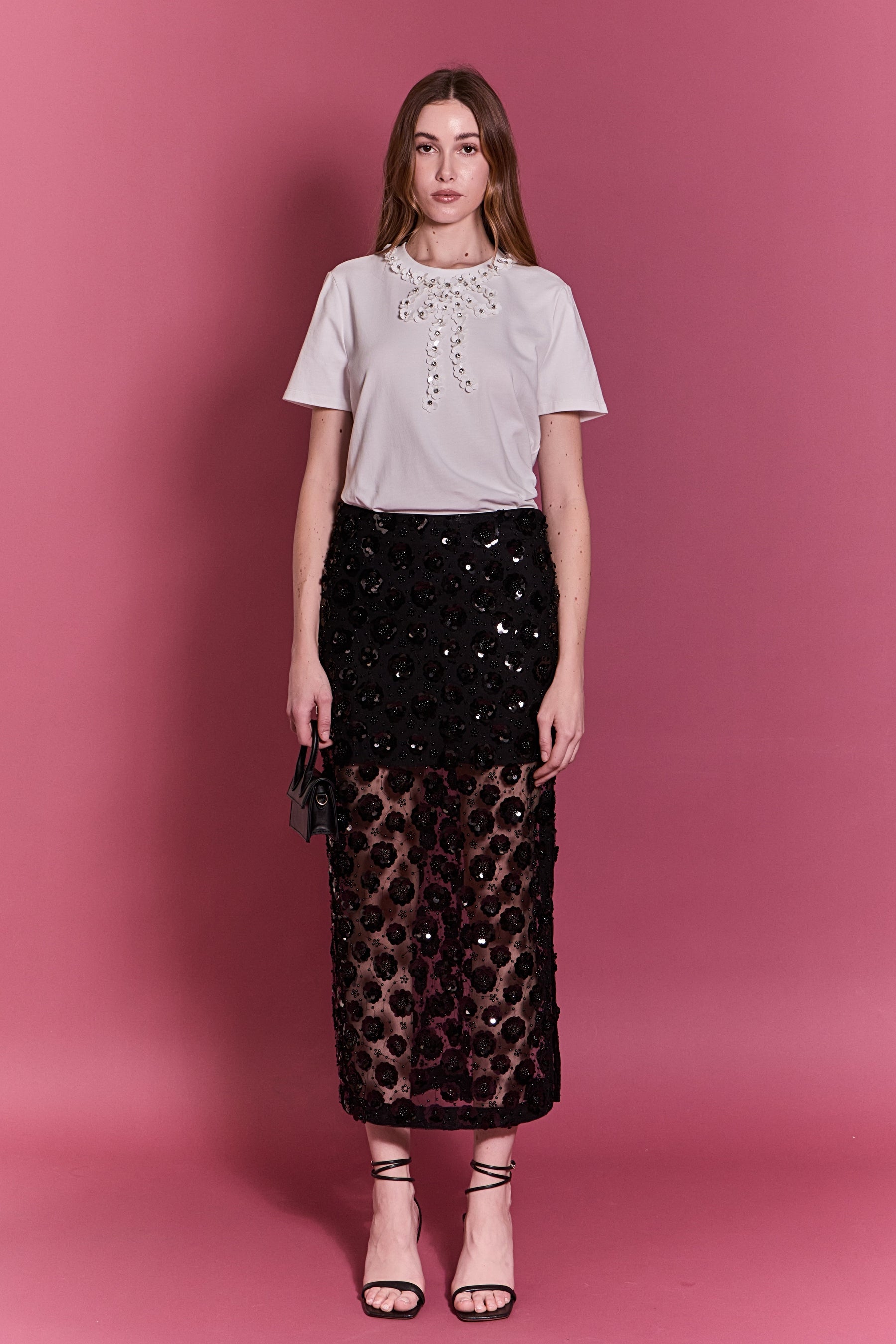 ENGLISH FACTORY - Bow Bead Detail Top - TOPS available at Objectrare