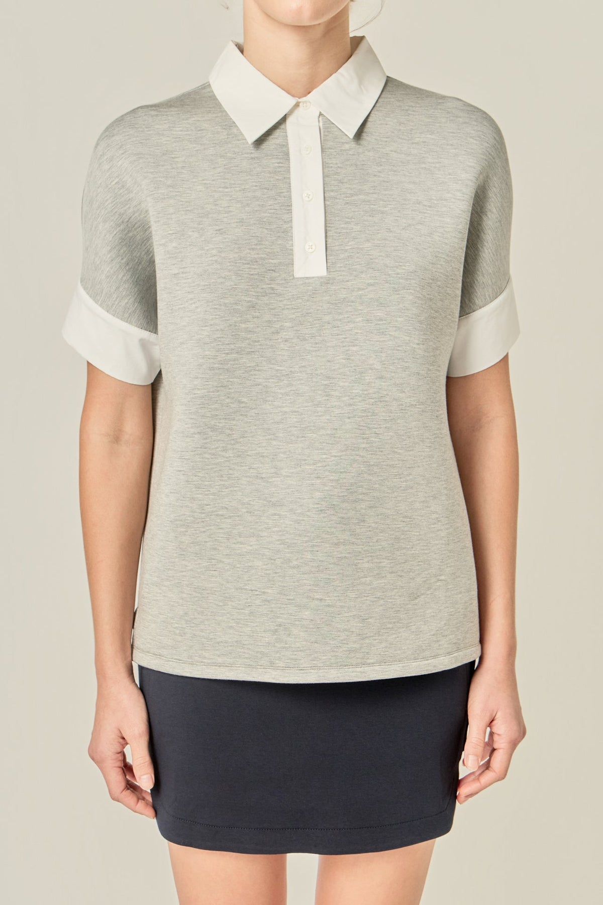 ENGLISH FACTORY - Scuba Collar Sweatshirt - SWEATSHIRTS available at Objectrare