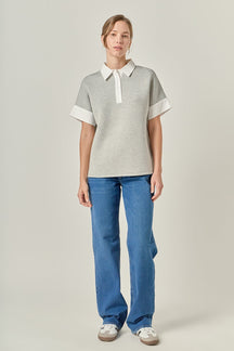 ENGLISH FACTORY - Scuba Collar Sweatshirt - TOPS available at Objectrare