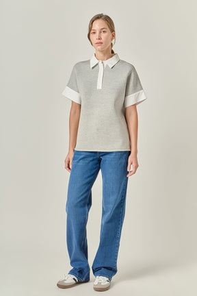 ENGLISH FACTORY - Scuba Collar Sweatshirt - TOPS available at Objectrare