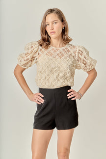 ENGLISH FACTORY - Floral Texture Top - TOPS available at Objectrare