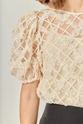 ENGLISH FACTORY - Floral Texture Top - TOPS available at Objectrare