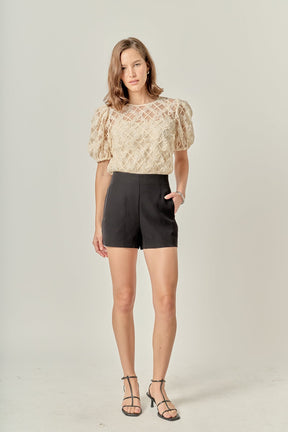 ENGLISH FACTORY - Floral Texture Top - TOPS available at Objectrare