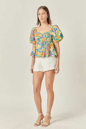 ENGLISH FACTORY - Floral Puff Sleeve Top - TOPS available at Objectrare