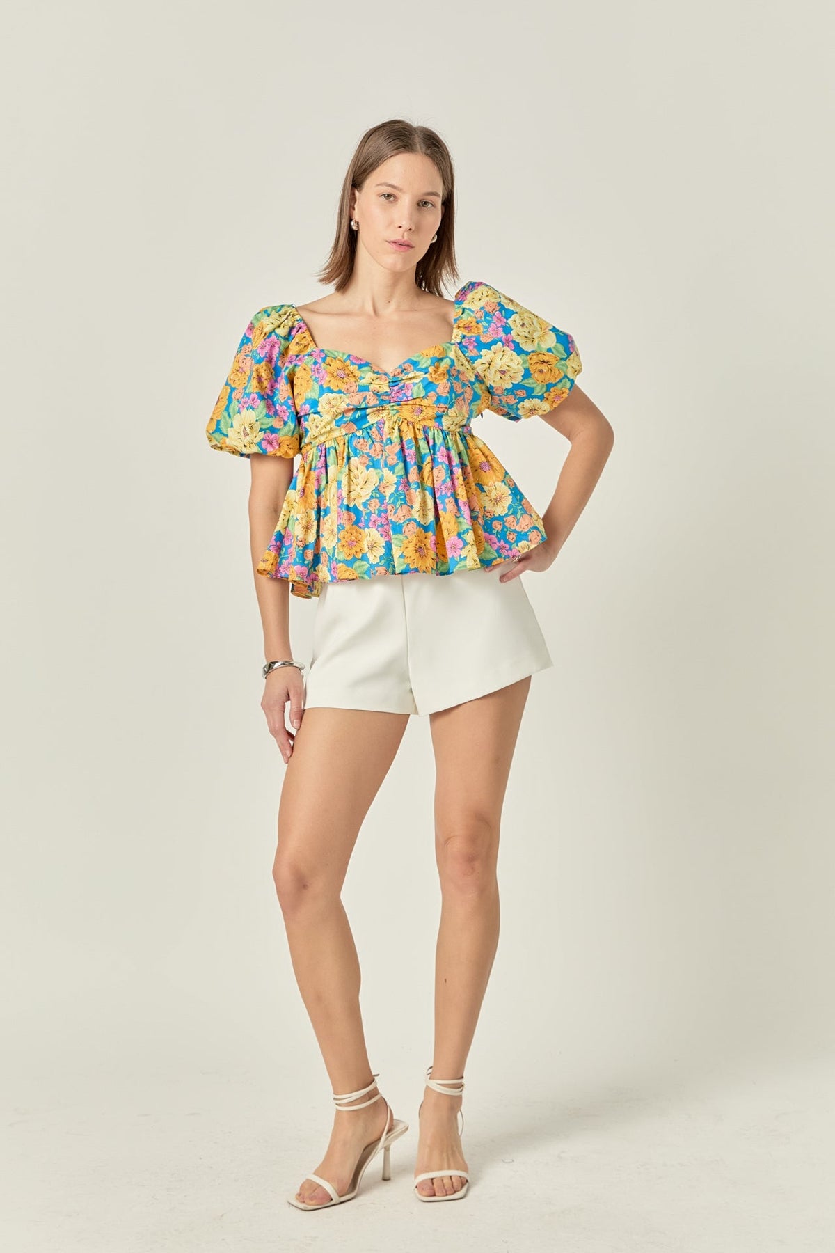 ENGLISH FACTORY - Floral Puff Sleeve Top - TOPS available at Objectrare