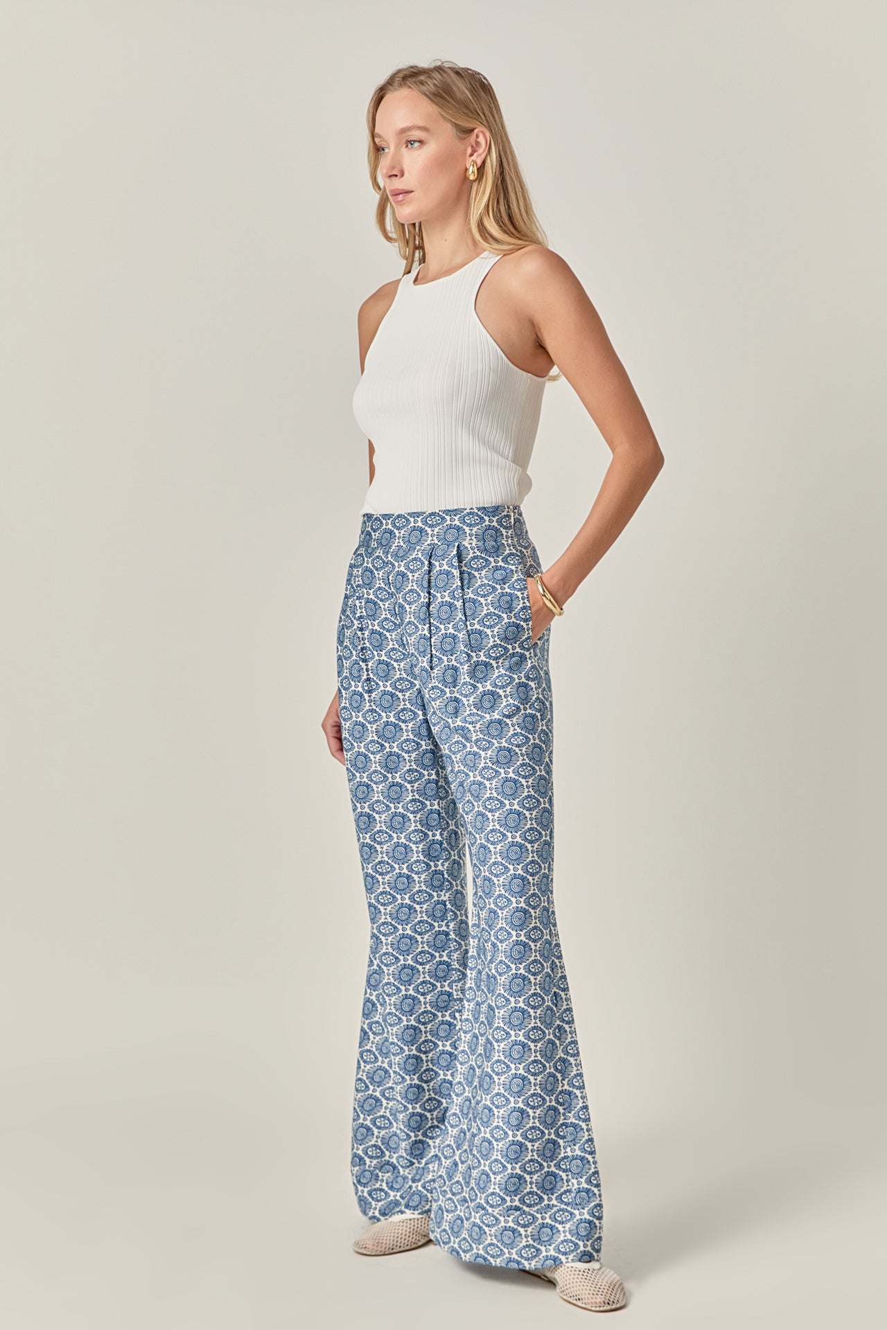 Printed High Waisted Pants