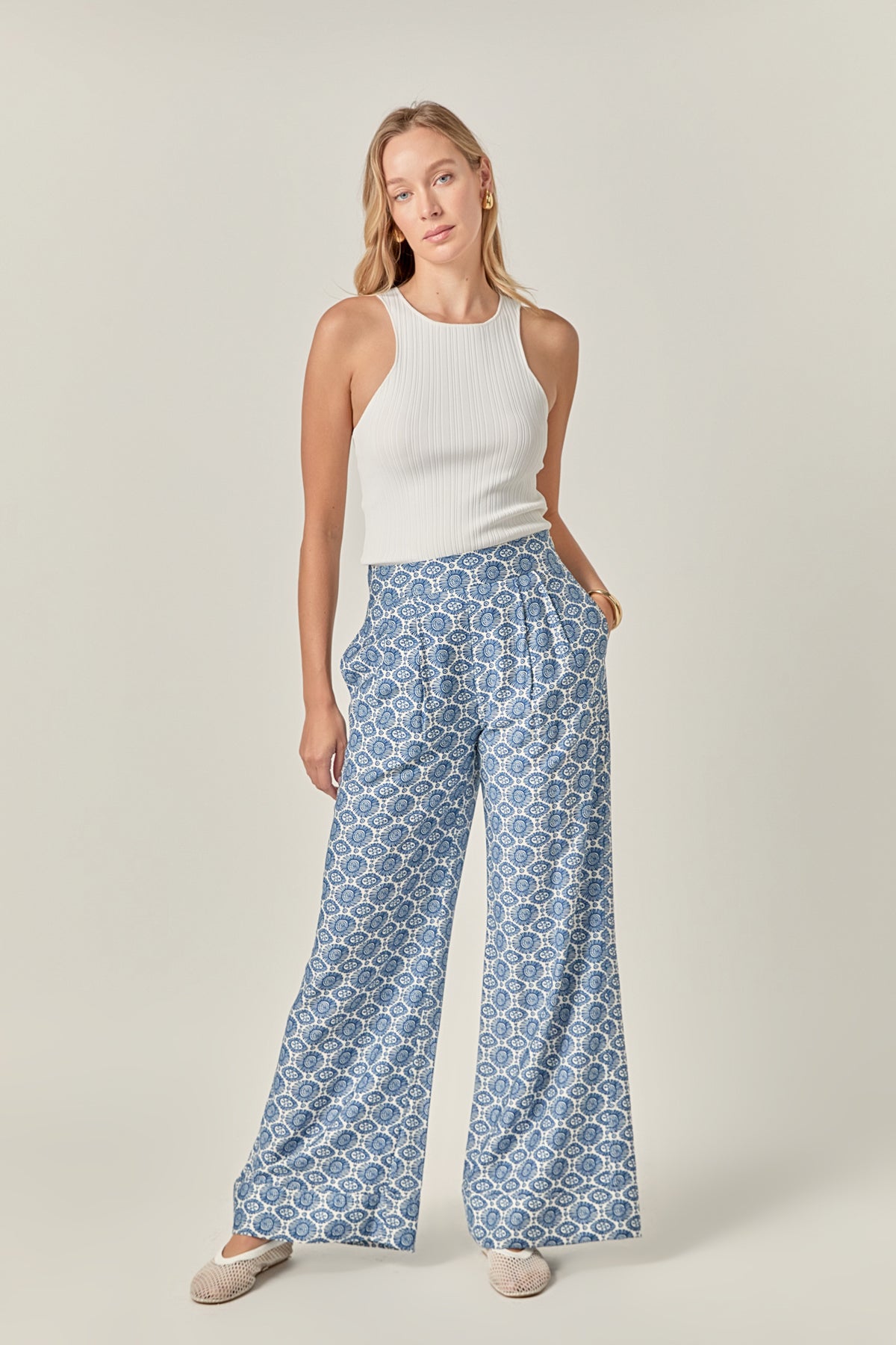 Printed High Waisted Pants