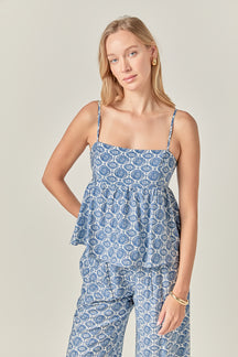 Printed Babydoll Top