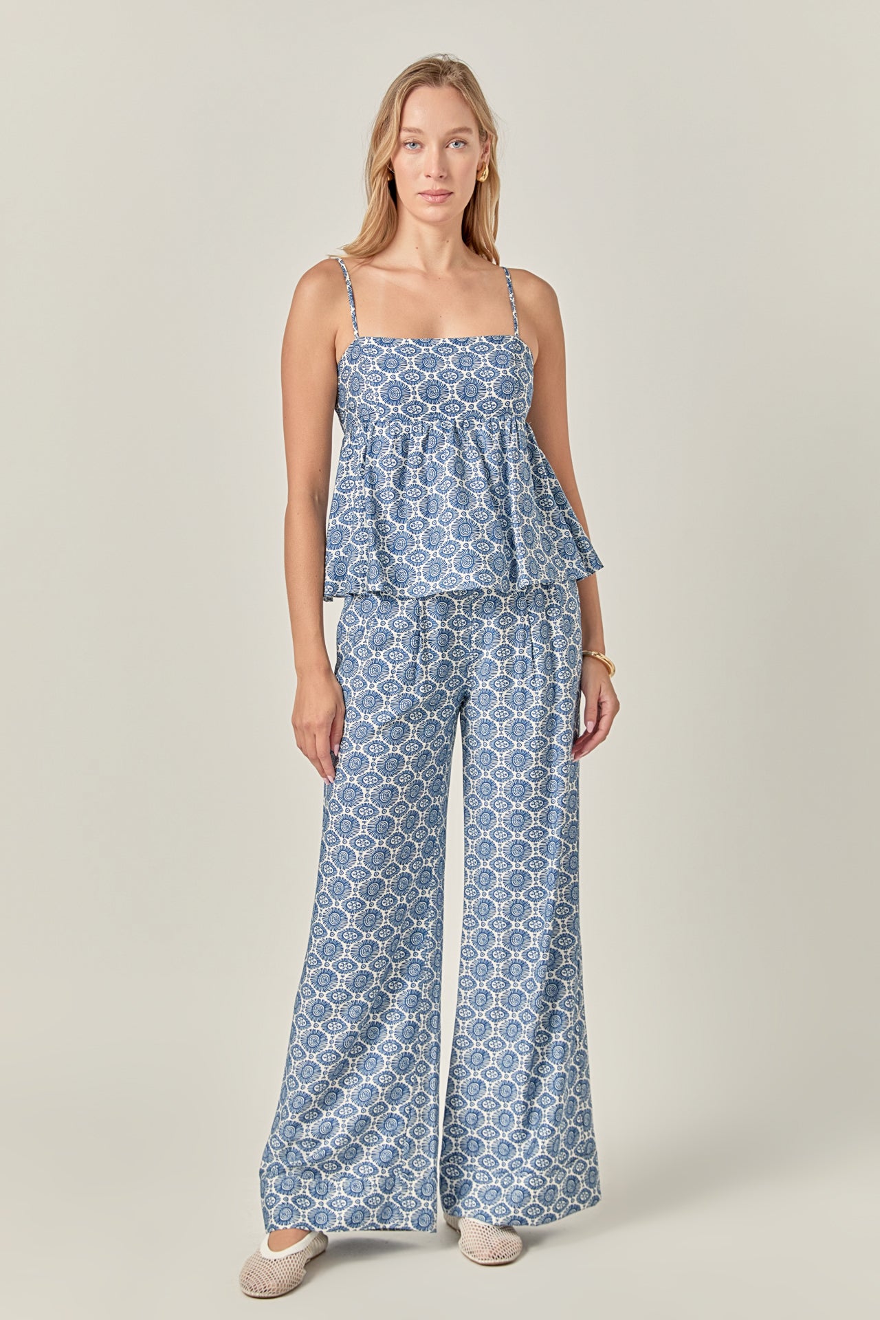 Printed Babydoll Top