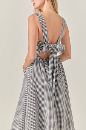 ENGLISH FACTORY - Gingham Check Square Neck Dress - DRESSES available at Objectrare