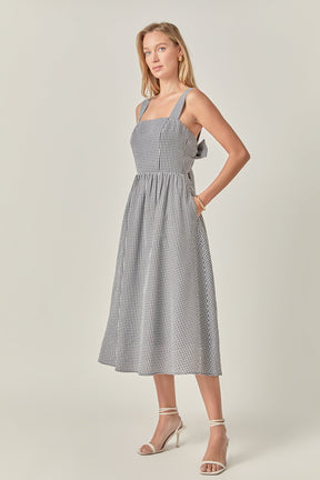 ENGLISH FACTORY - Gingham Check Square Neck Dress - DRESSES available at Objectrare